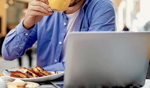 person at restaurant