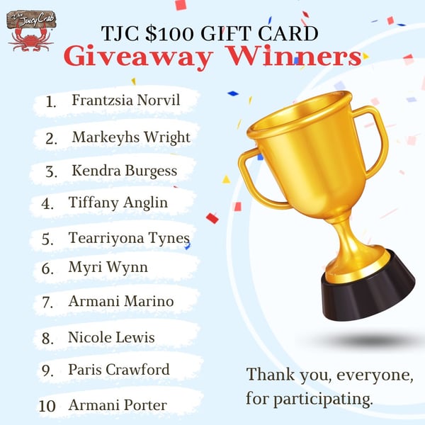 Giveaway Winners TJC -1