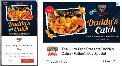 google ads the juicy crab