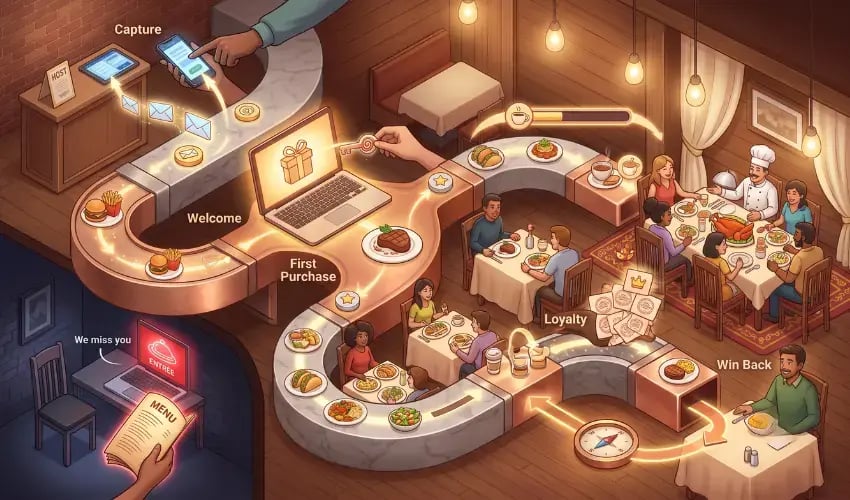 restaurant email marketing funnel