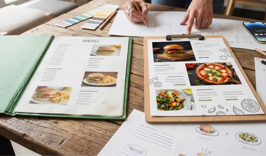 restaurant menu design planning