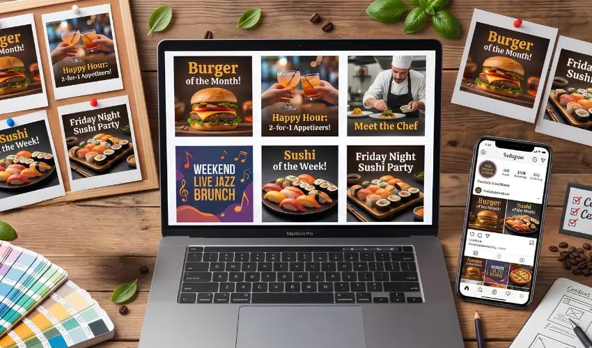 restaurant social media design
