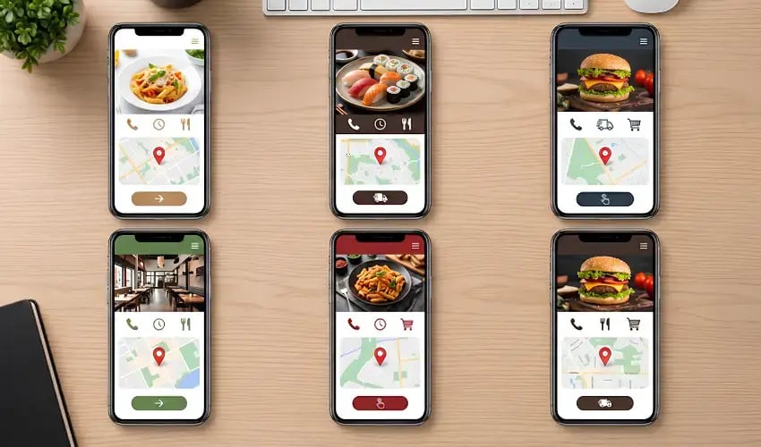 restaurant website landing pages